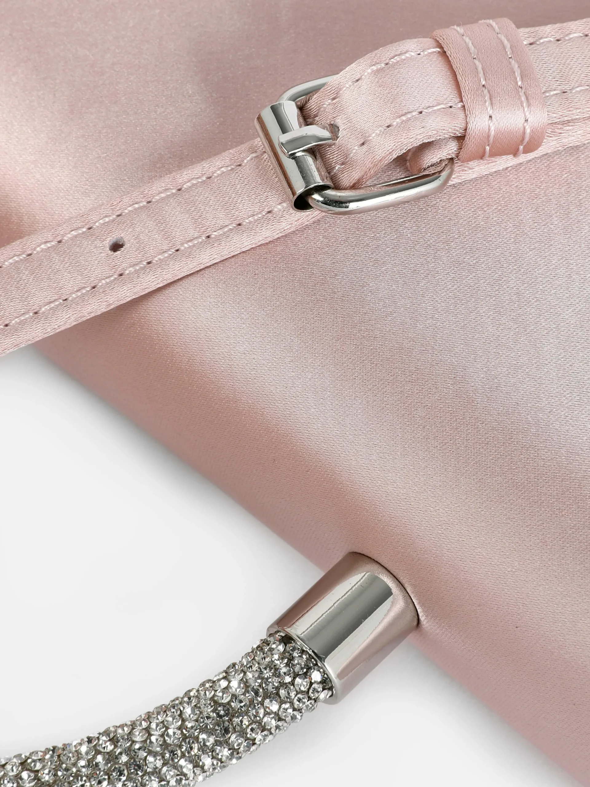 Bandolera De Satén Con Asa De Strass