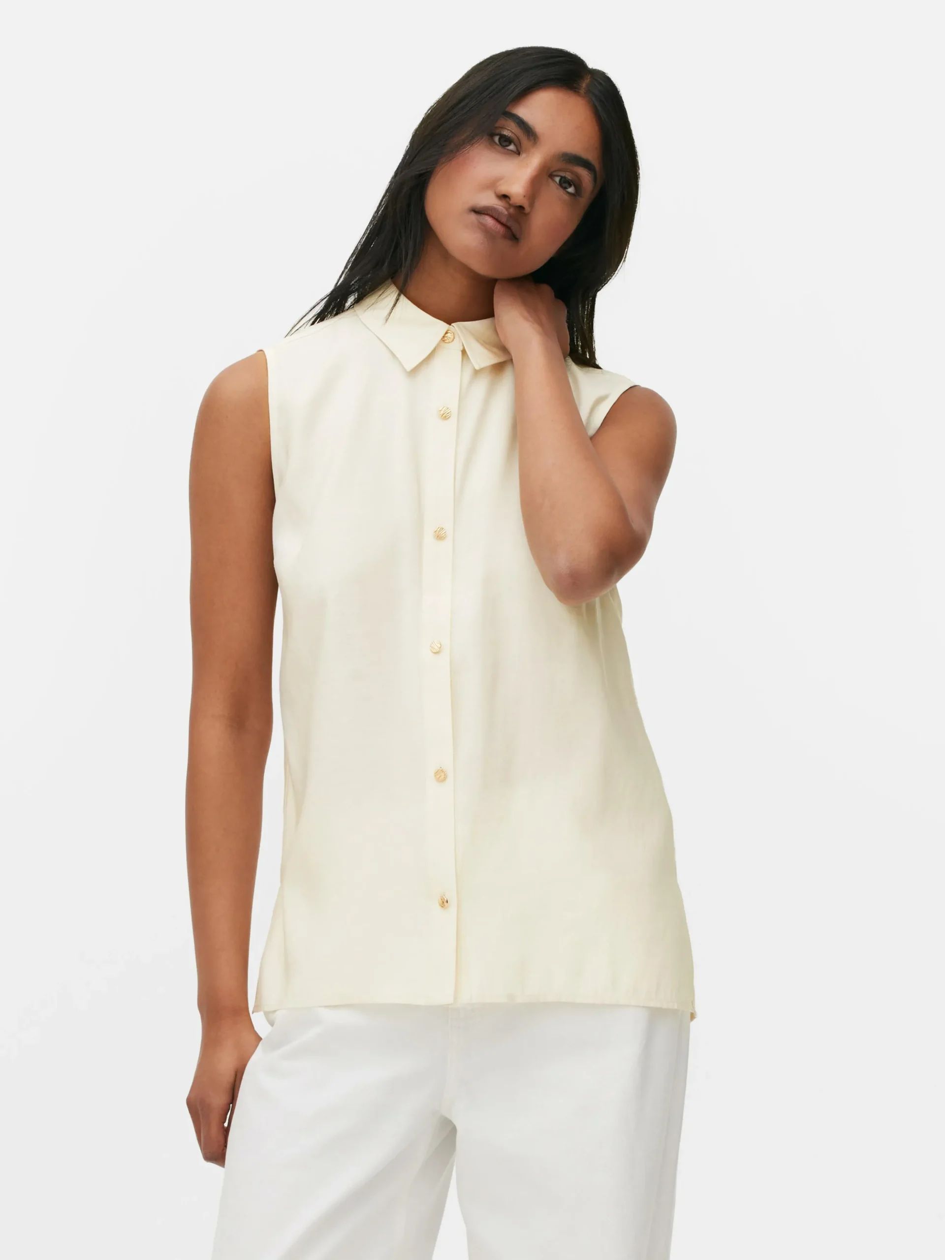 Blusa Sin Mangas Con Botones