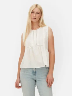 Blusa Sin Mangas Con Volantes