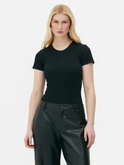 Body Estilo Camiseta Acanalado Sin Costuras
