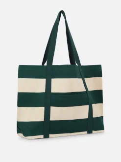 Bolso Shopper De Lona A Rayas De Rita Ora