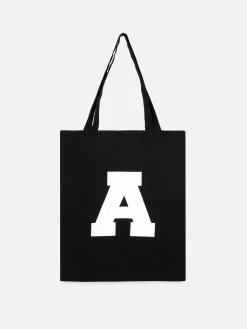 Bolso Shopper De Lona Con Inicial