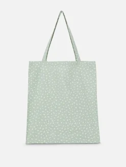 Bolso Shopper De Lona De Algodón Con Diseño Floral