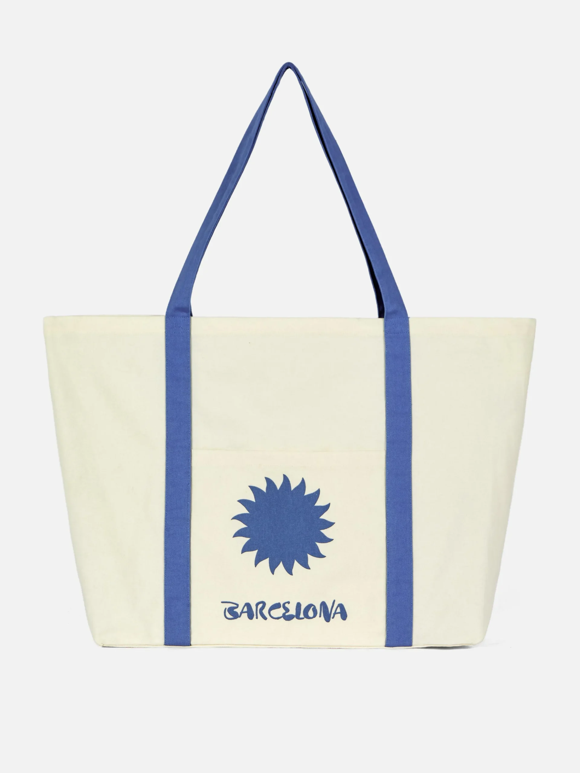 Bolso Shopper De Lona Extragrande Con Diseño Urbano