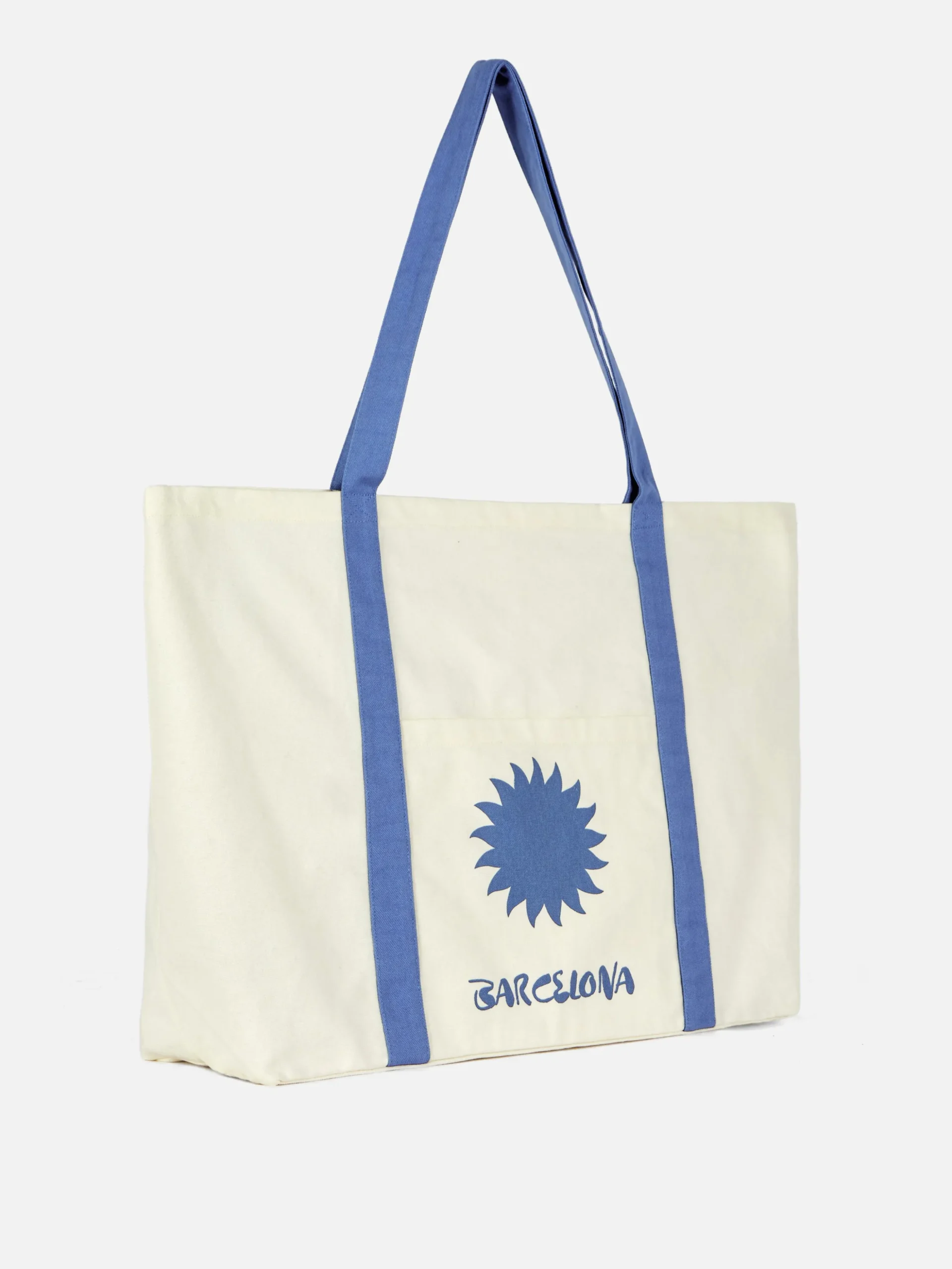 Bolso Shopper De Lona Extragrande Con Diseño Urbano