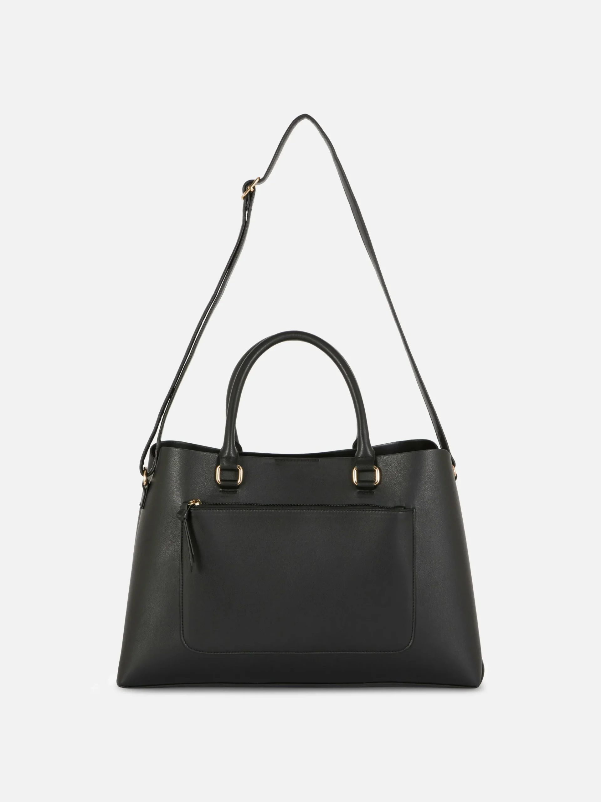 Bolso Tote De Piel Sintética Con Bolsillo