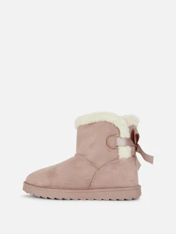 Botas Con Lazo Trasero Y Forro De Felpa