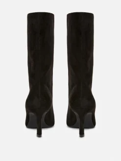 Botas De Antelina Con Tacón De Aguja