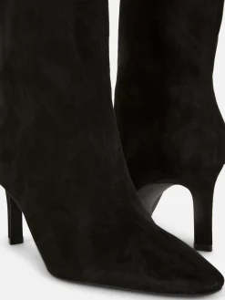 Botas De Antelina Con Tacón De Aguja