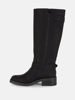 Botas De Motorista De Punta Cuadrada