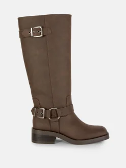 Botas De Motorista De Punta Cuadrada