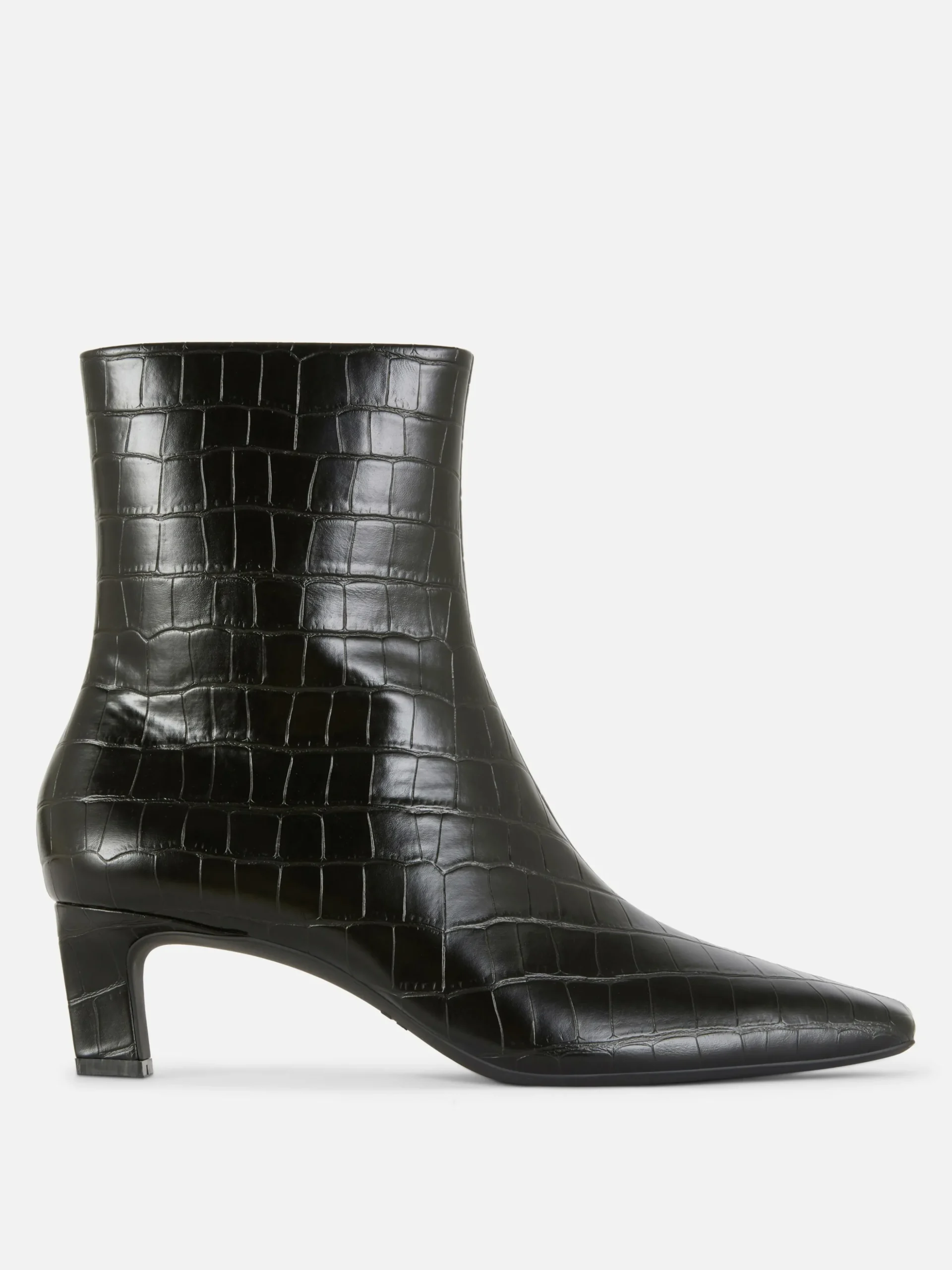 Botines De Tacón Con Puntera Cuadrada
