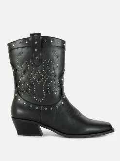 Botines De Tipo Cowboy Con Tachuelas
