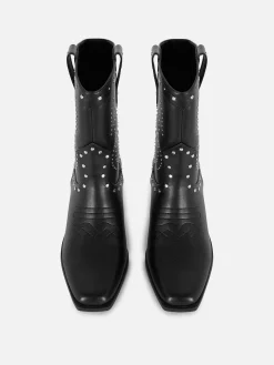 Botines De Tipo Cowboy Con Tachuelas