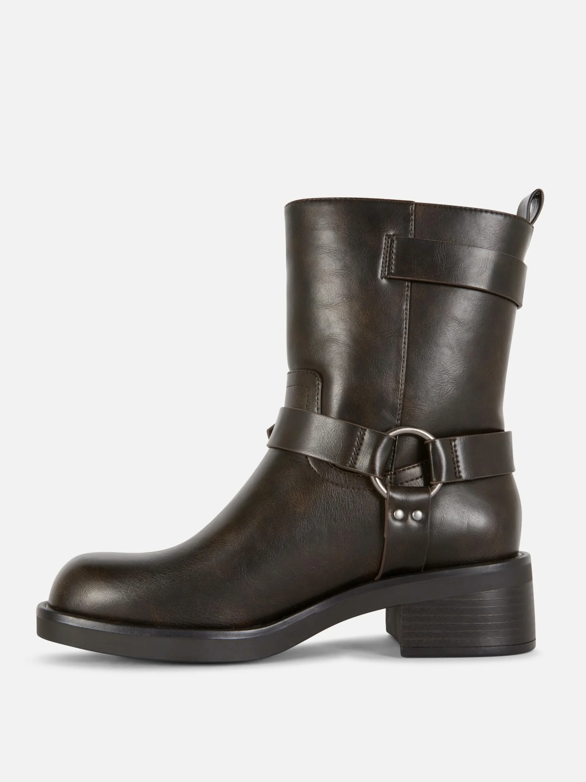 Botines Moteros De Piel Sintética