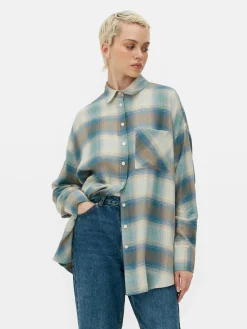 Camisa A Cuadros De Corte Masculino