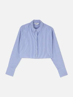 Camisa Corta A Rayas De Rita Ora