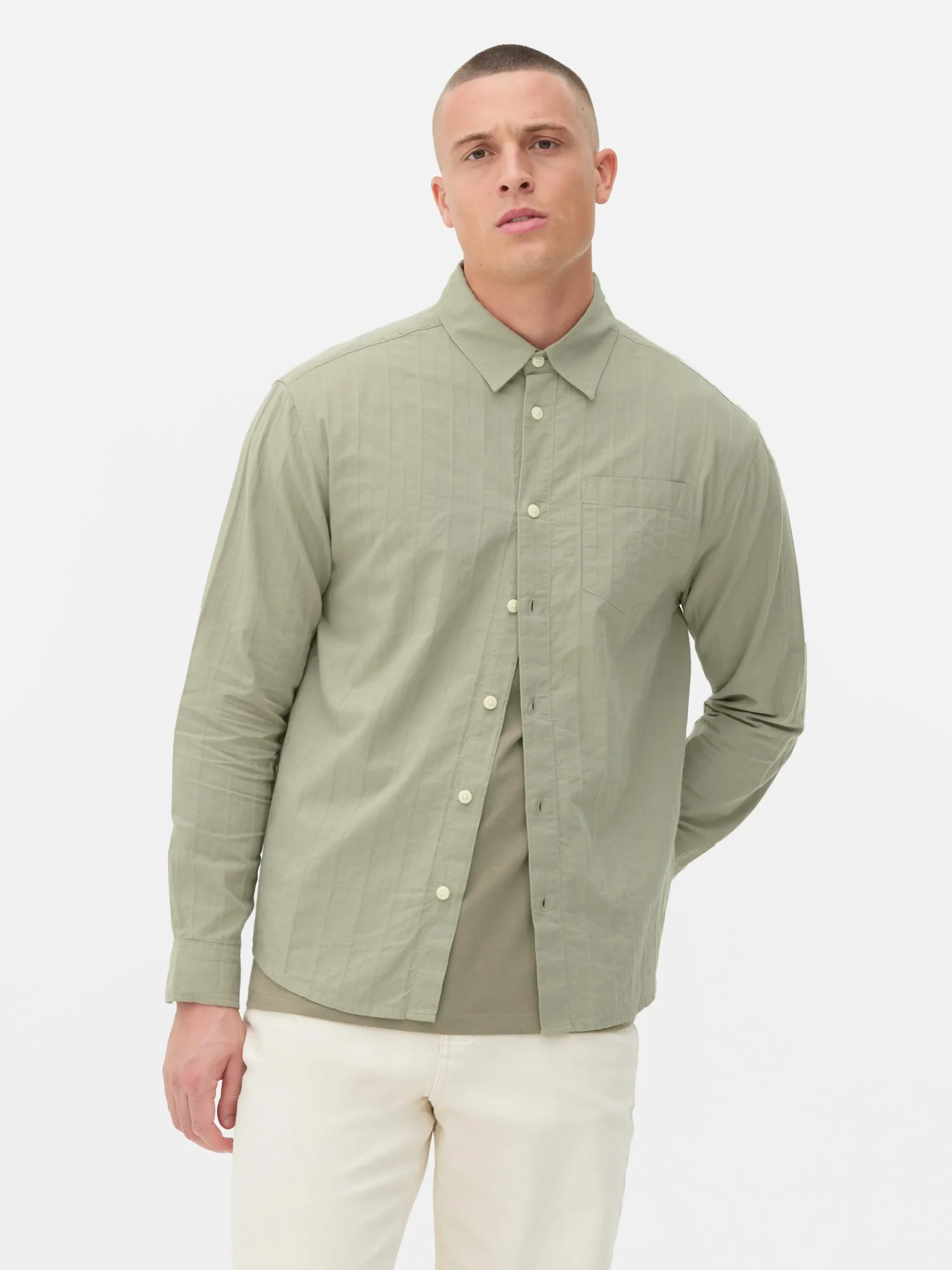 Camisa De Jacquard Con Manga Larga