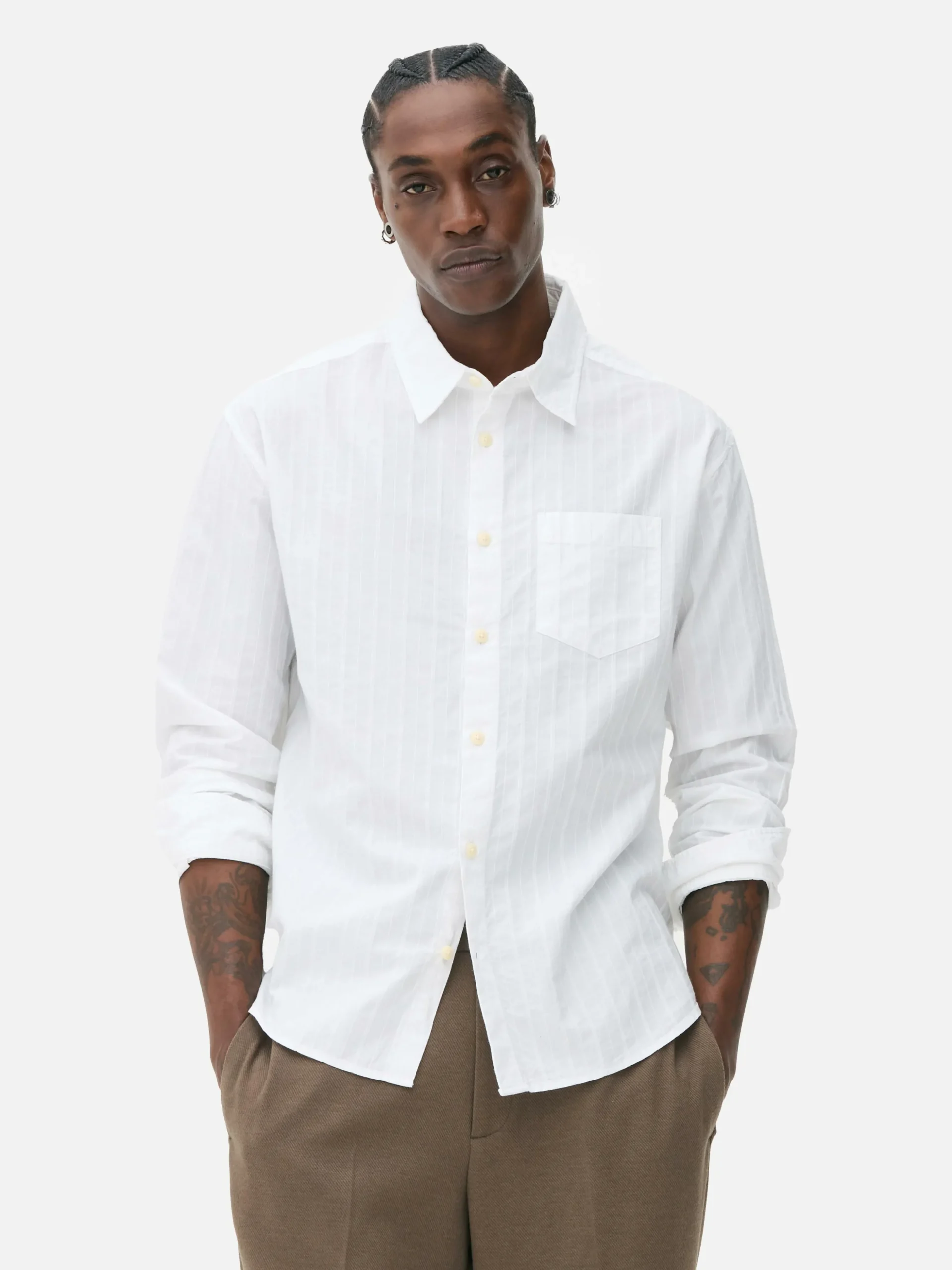 Camisa De Jacquard Con Manga Larga