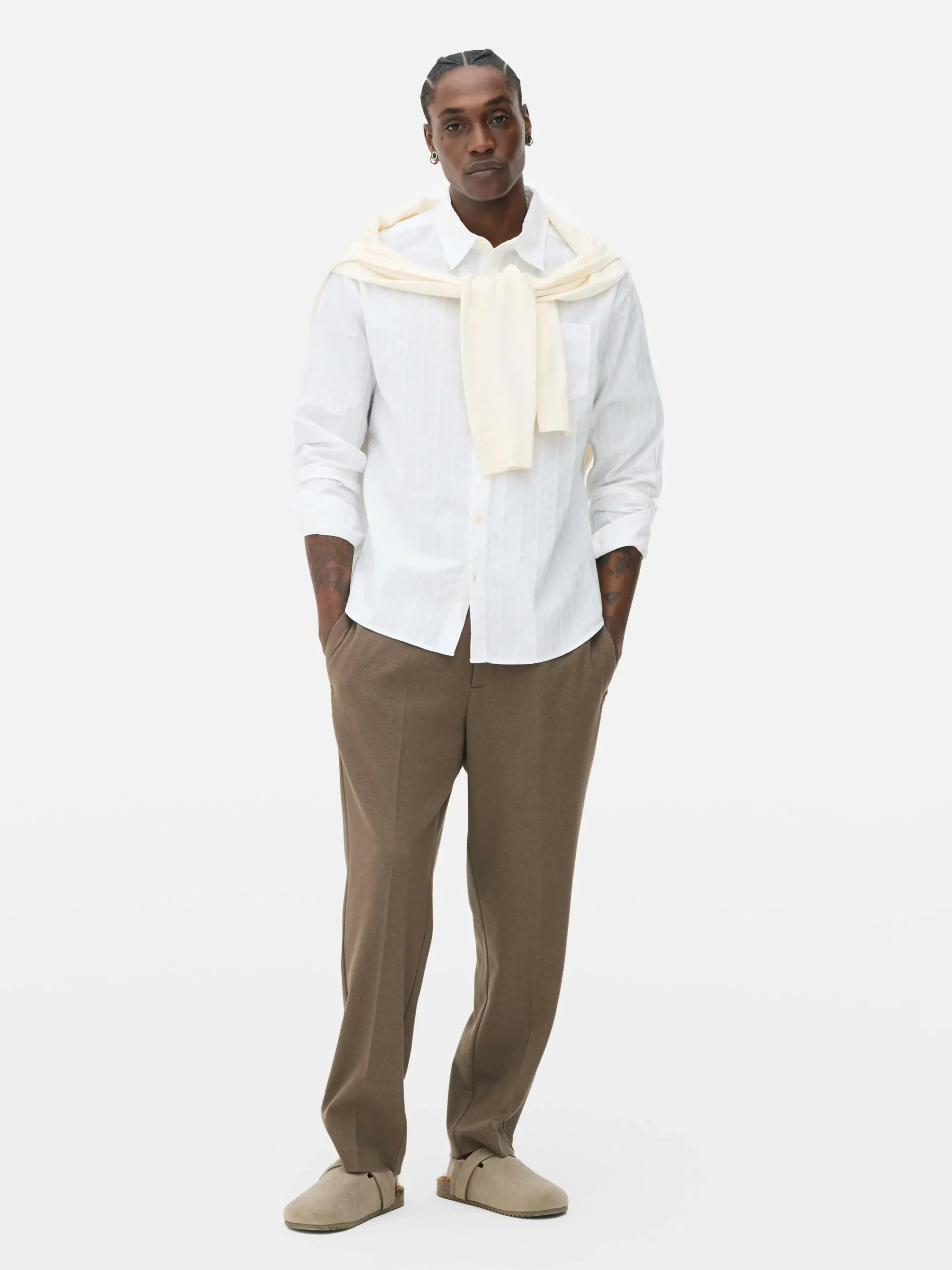 Camisa De Jacquard Con Manga Larga