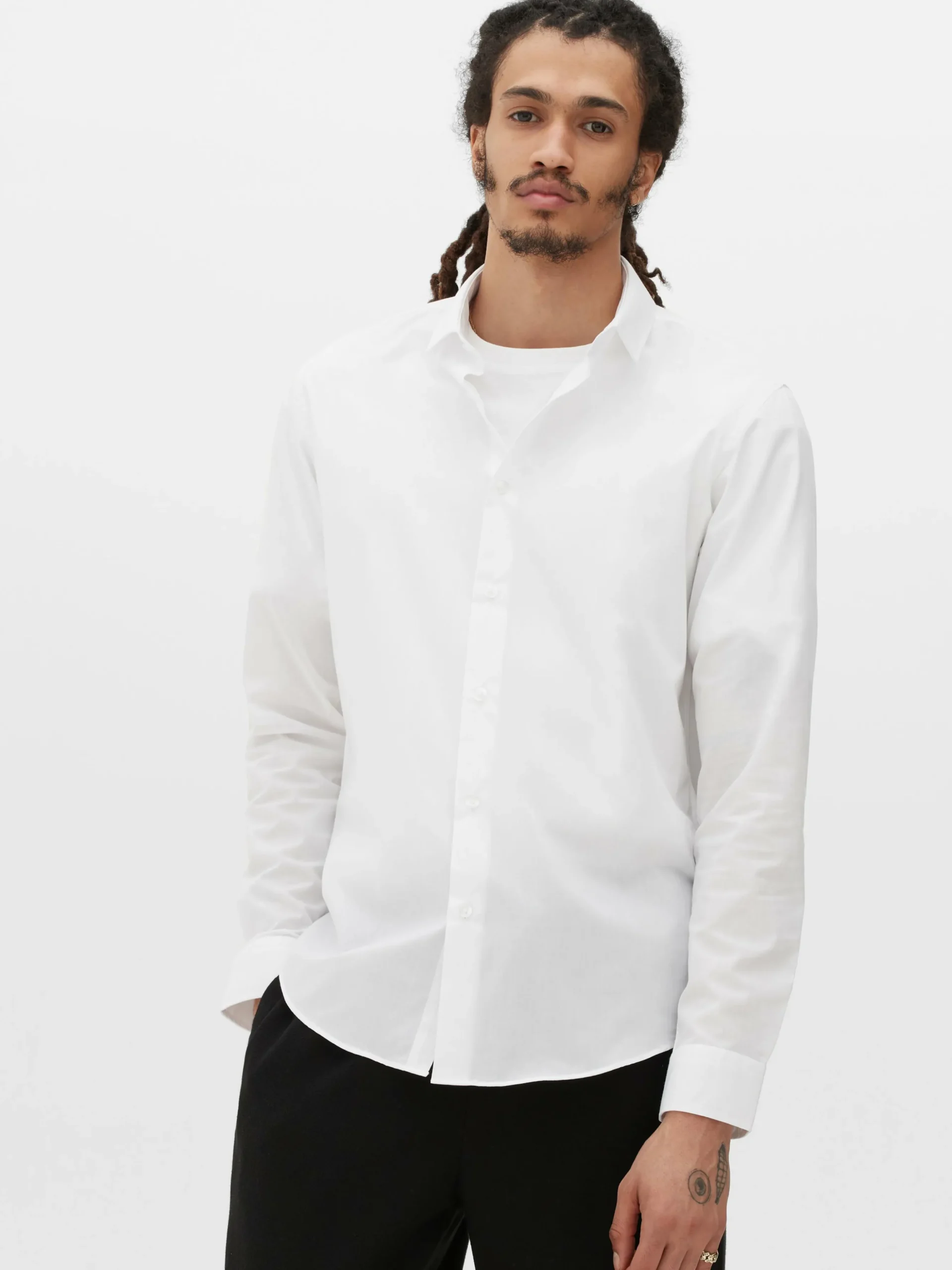 Camisa De Manga Larga Y Corte Recto