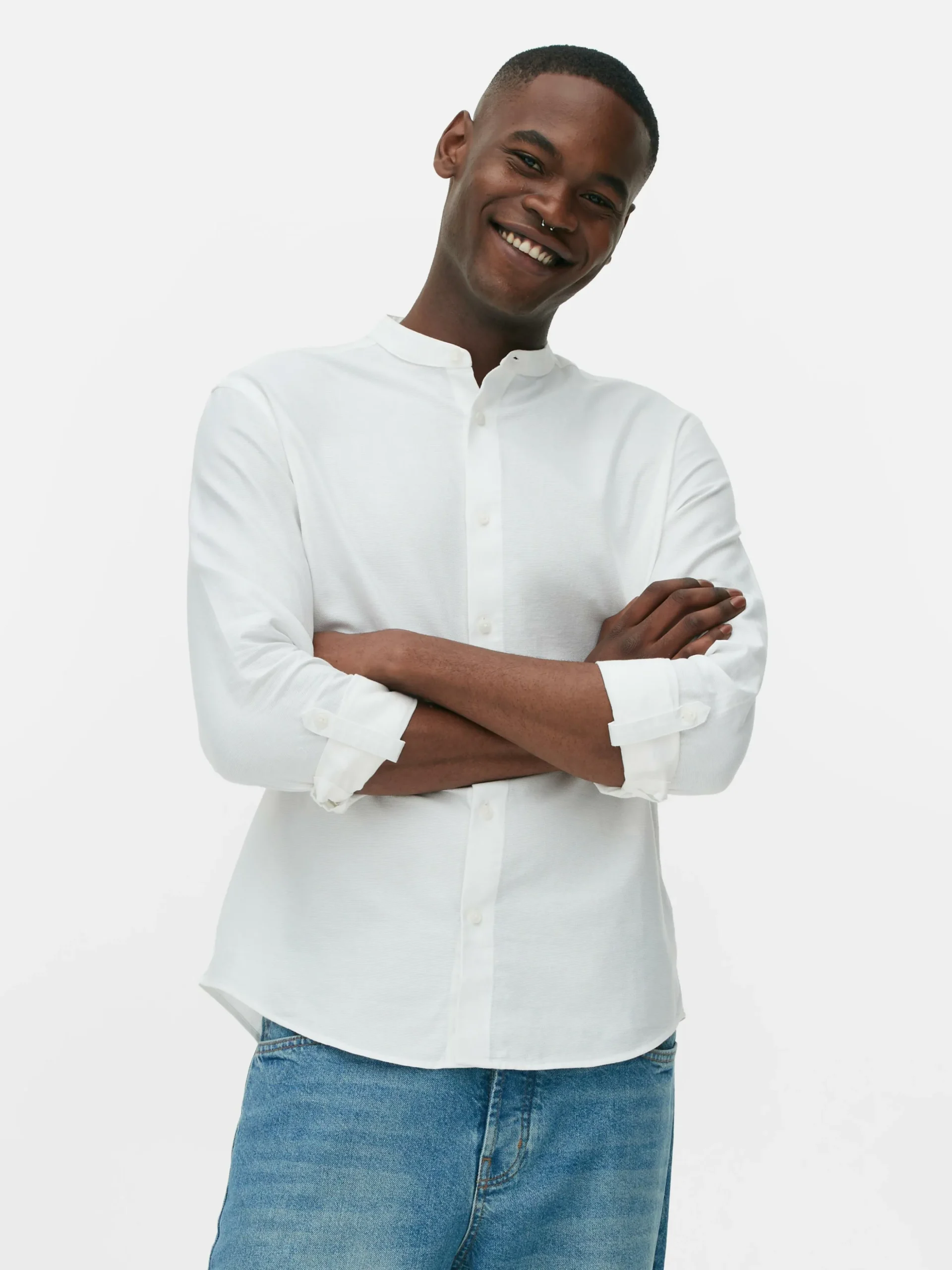 Camisa De Mangas Enrolladas Con Botones