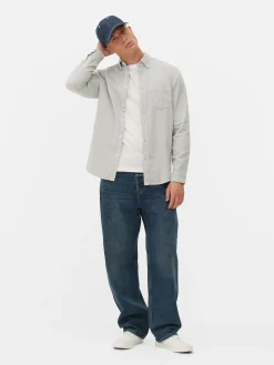 Camisa De Sarga De Algodón De Manga Larga