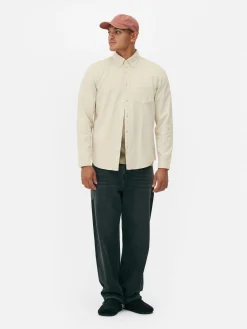 Camisa De Sarga De Algodón De Manga Larga