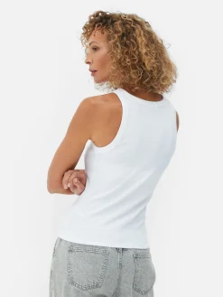 Camiseta Acanalada Con Espalda Nadadora