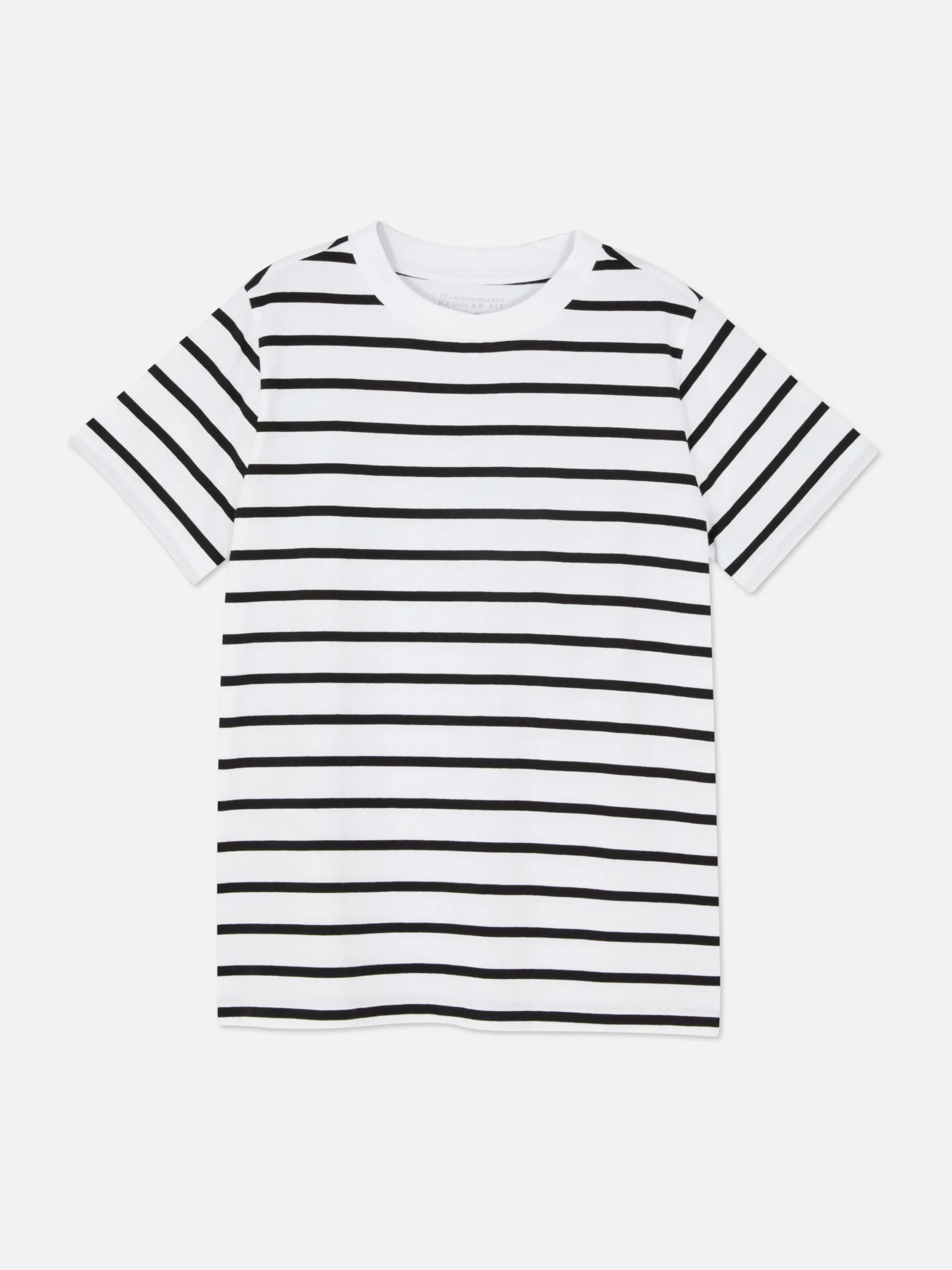 Camiseta A Rayas Con Cuello Redondo