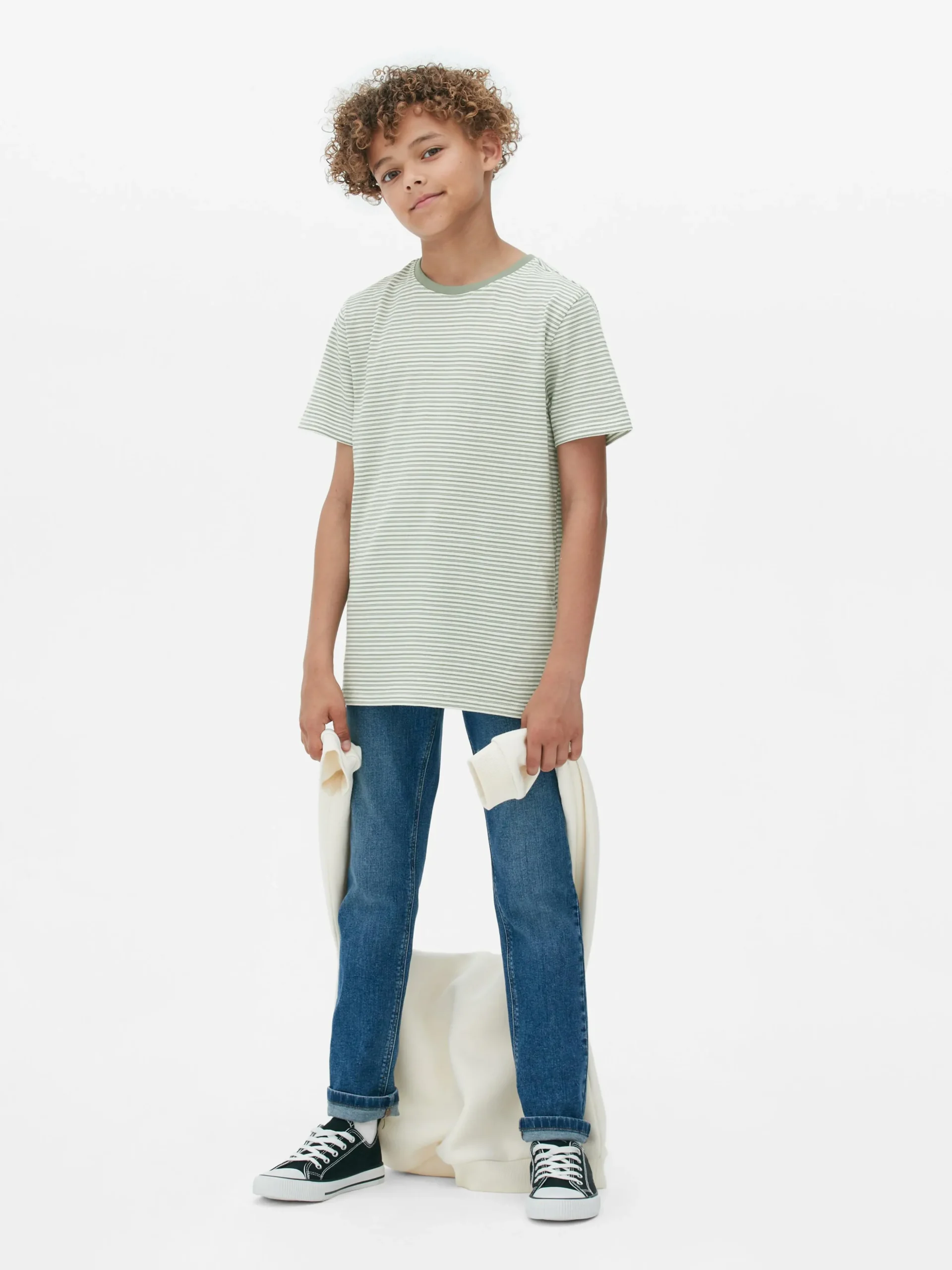 Camiseta A Rayas En Jacquard Para Niño Mayor