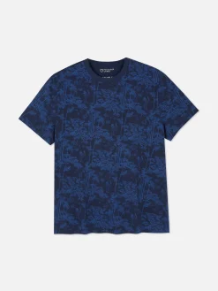 Camiseta Con Cuello Redondo Y árboles Japoneses