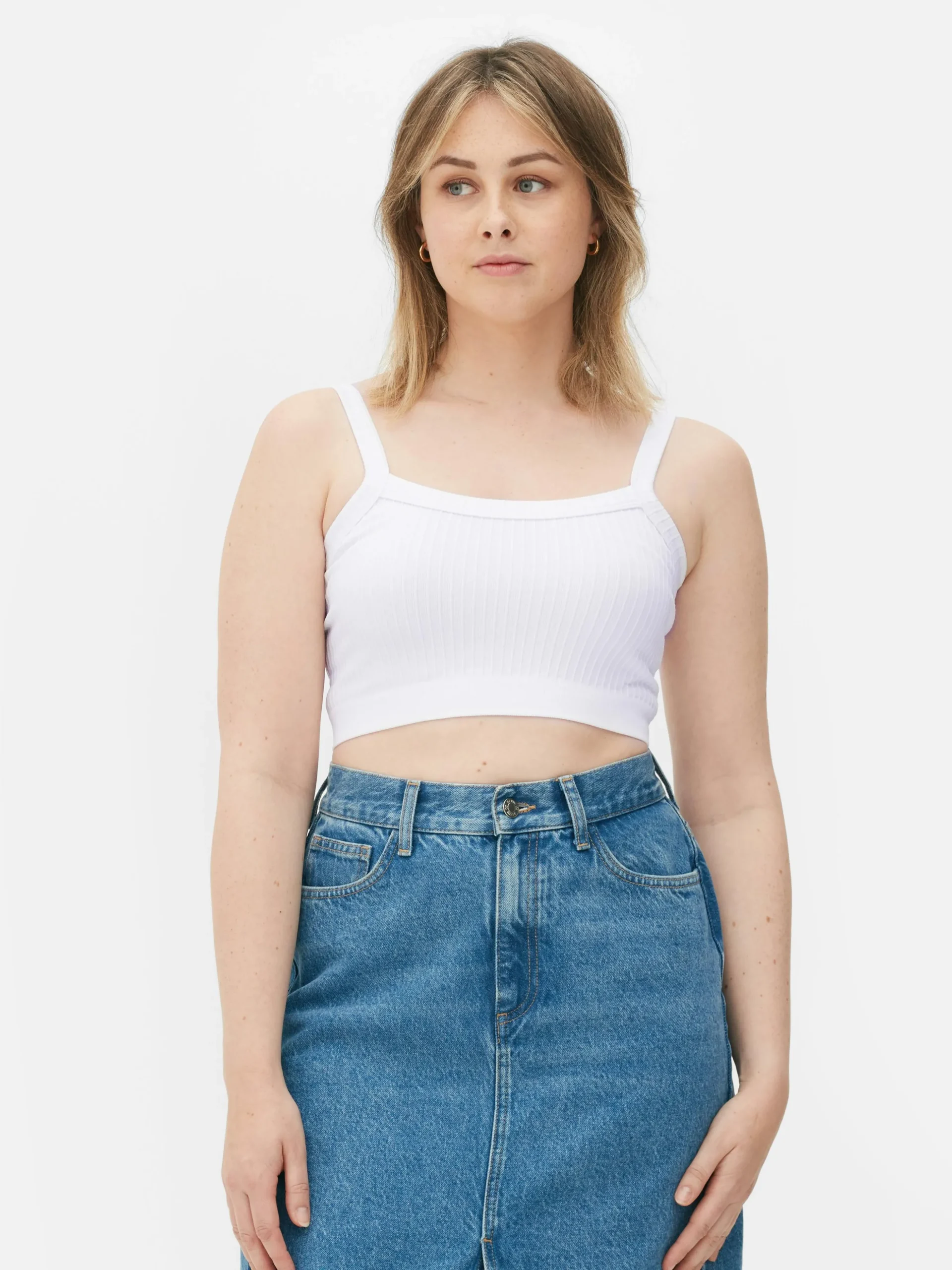 Camiseta Corta Acanalada Con Textura