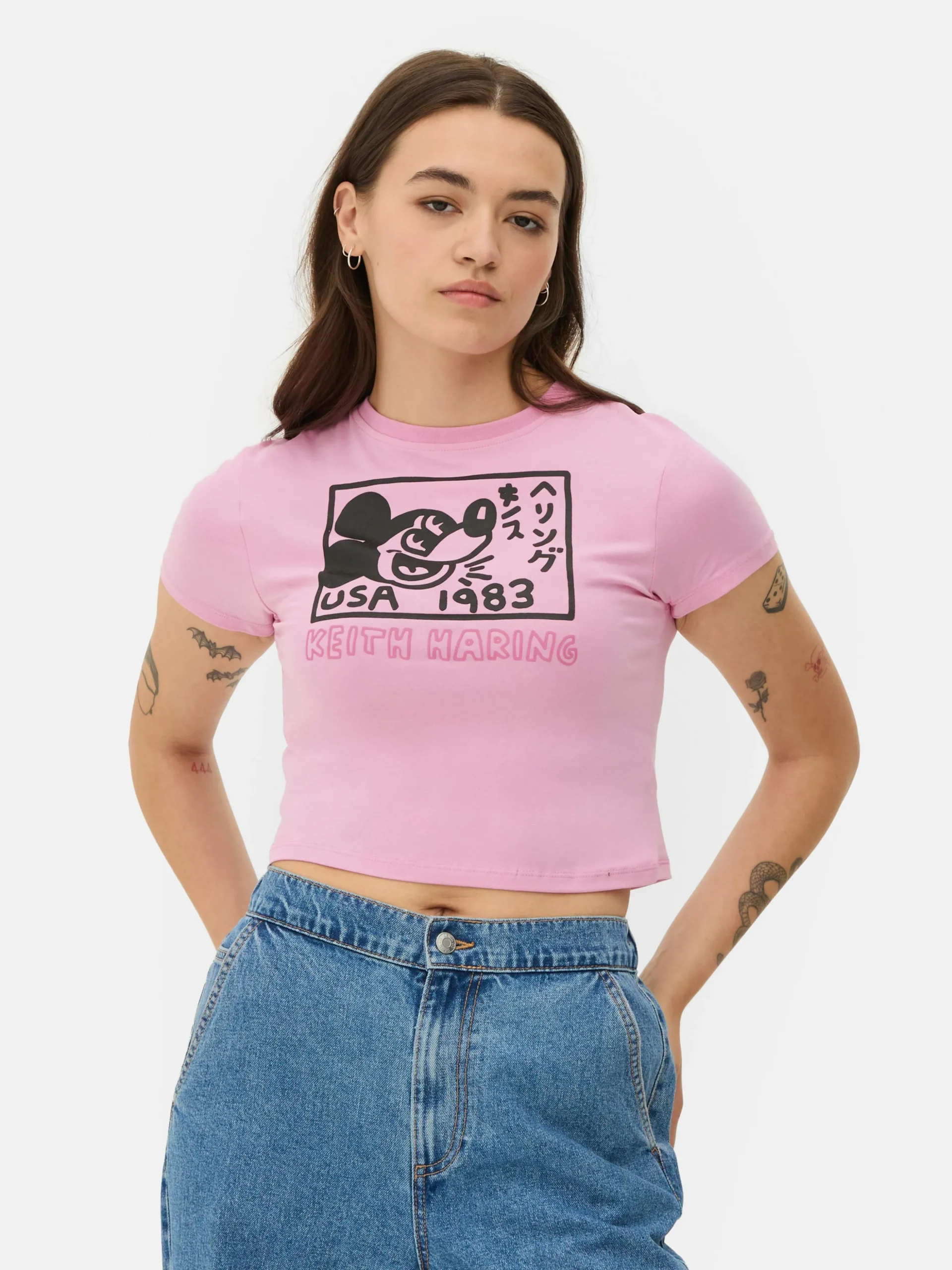 Camiseta Corta Mickey Mouse De Disney X Keith Haring