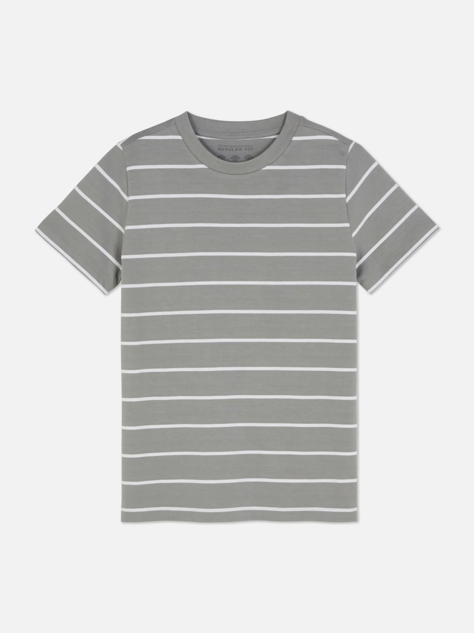 Camiseta De Cuello Redondo A Rayas