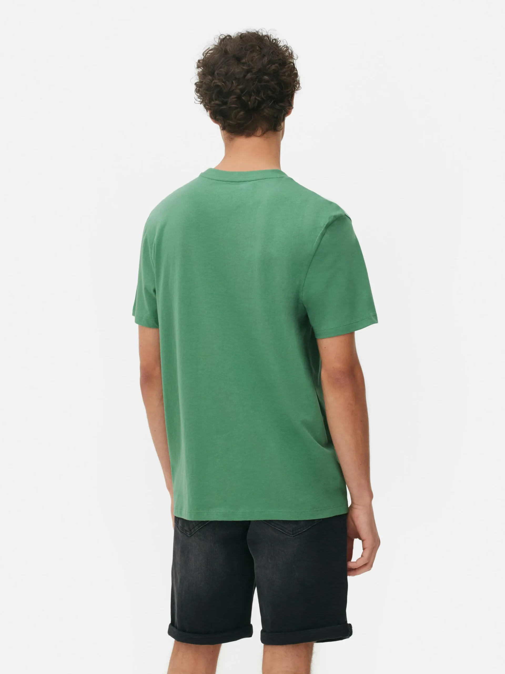 Camiseta De Cuello Redondo Y Corte Recto