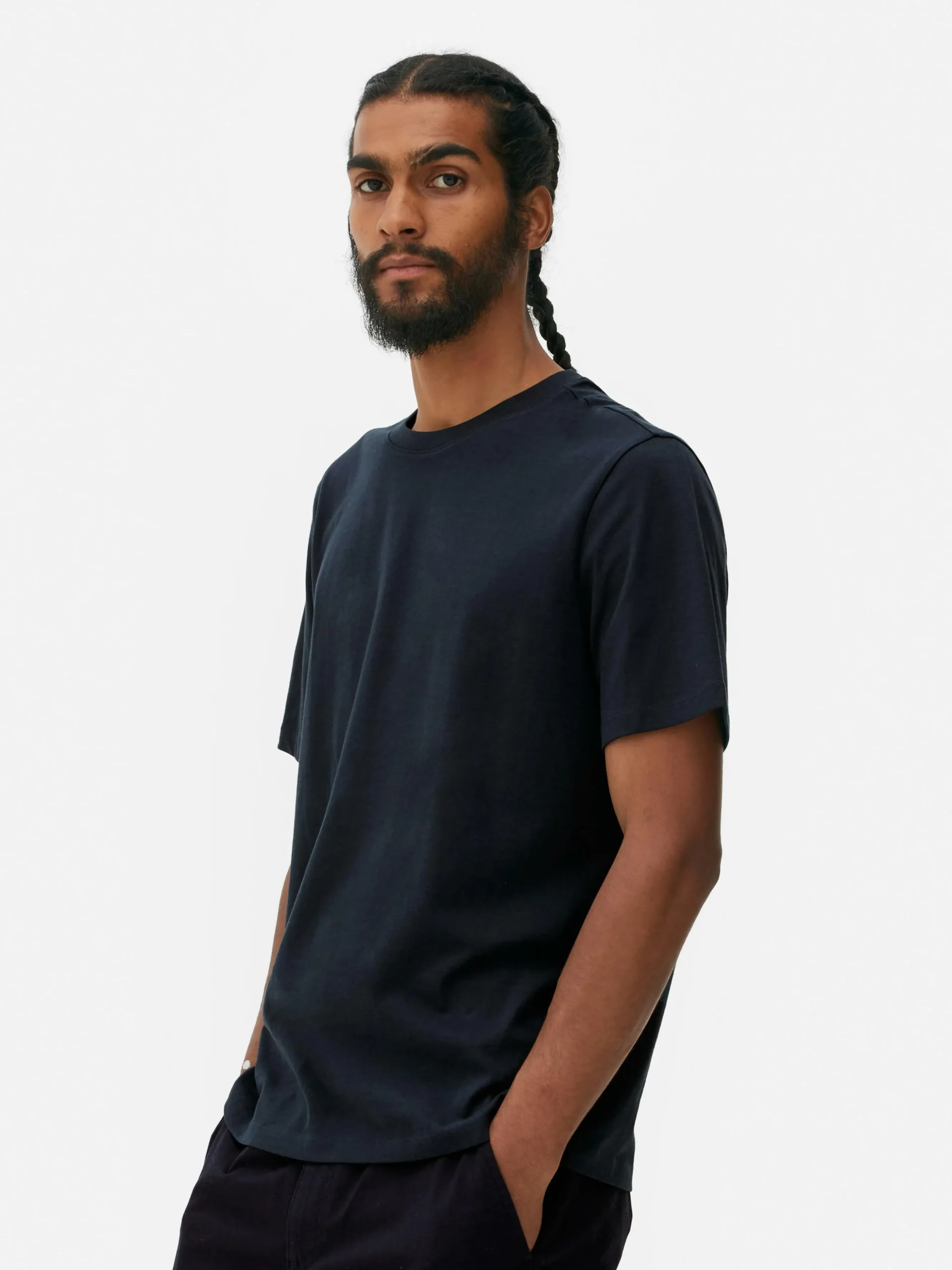 Camiseta De Cuello Redondo Y Corte Recto