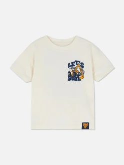 Camiseta De Manga Corta Con Estampado De Excavadora