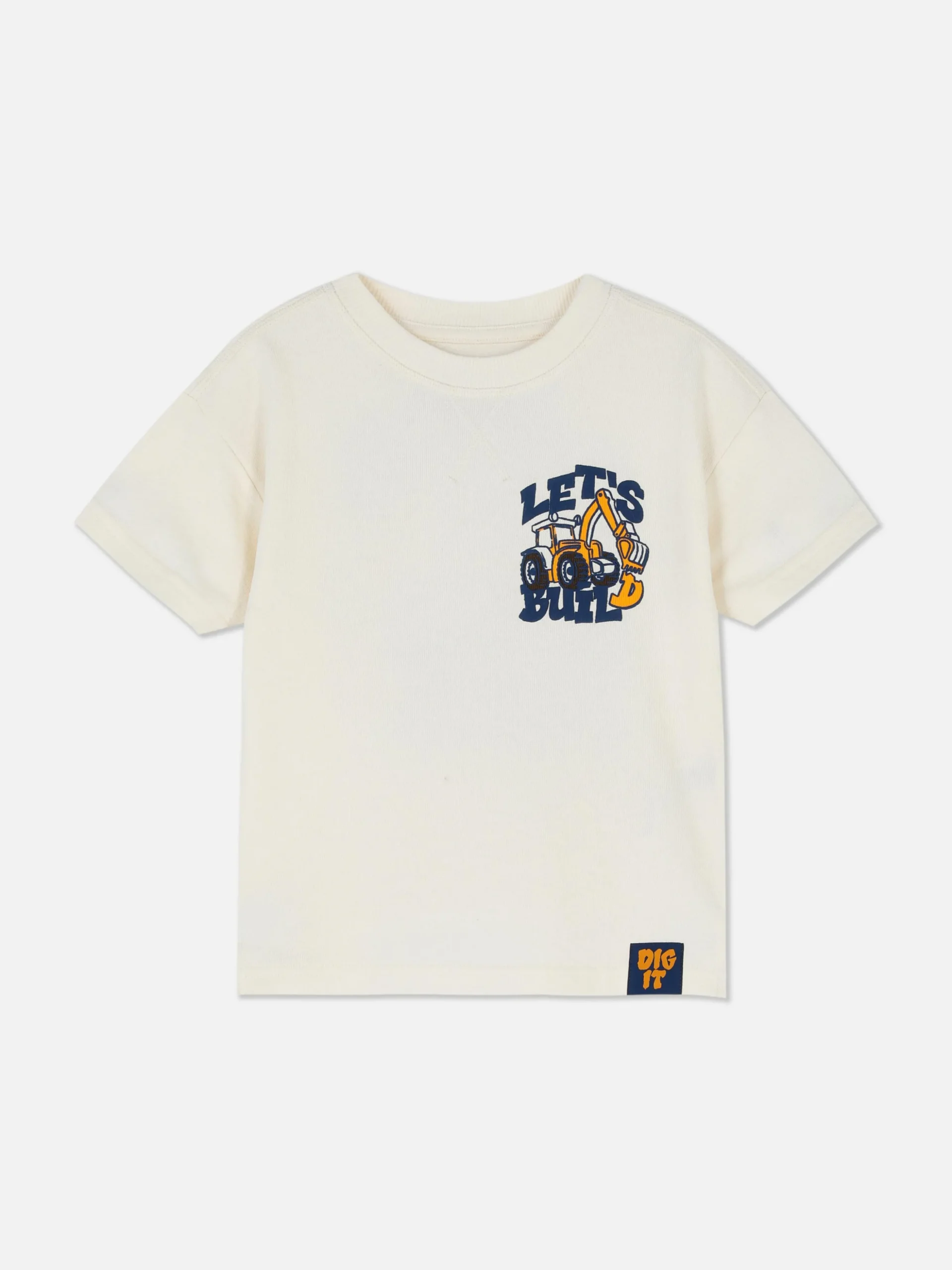Camiseta De Manga Corta Con Estampado De Excavadora