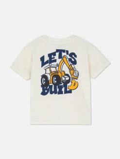 Camiseta De Manga Corta Con Estampado De Excavadora