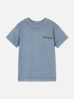 Camiseta De Manga Corta Y Estampado Deportivo