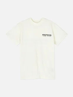 Camiseta De Manga Corta Y Estampado Deportivo