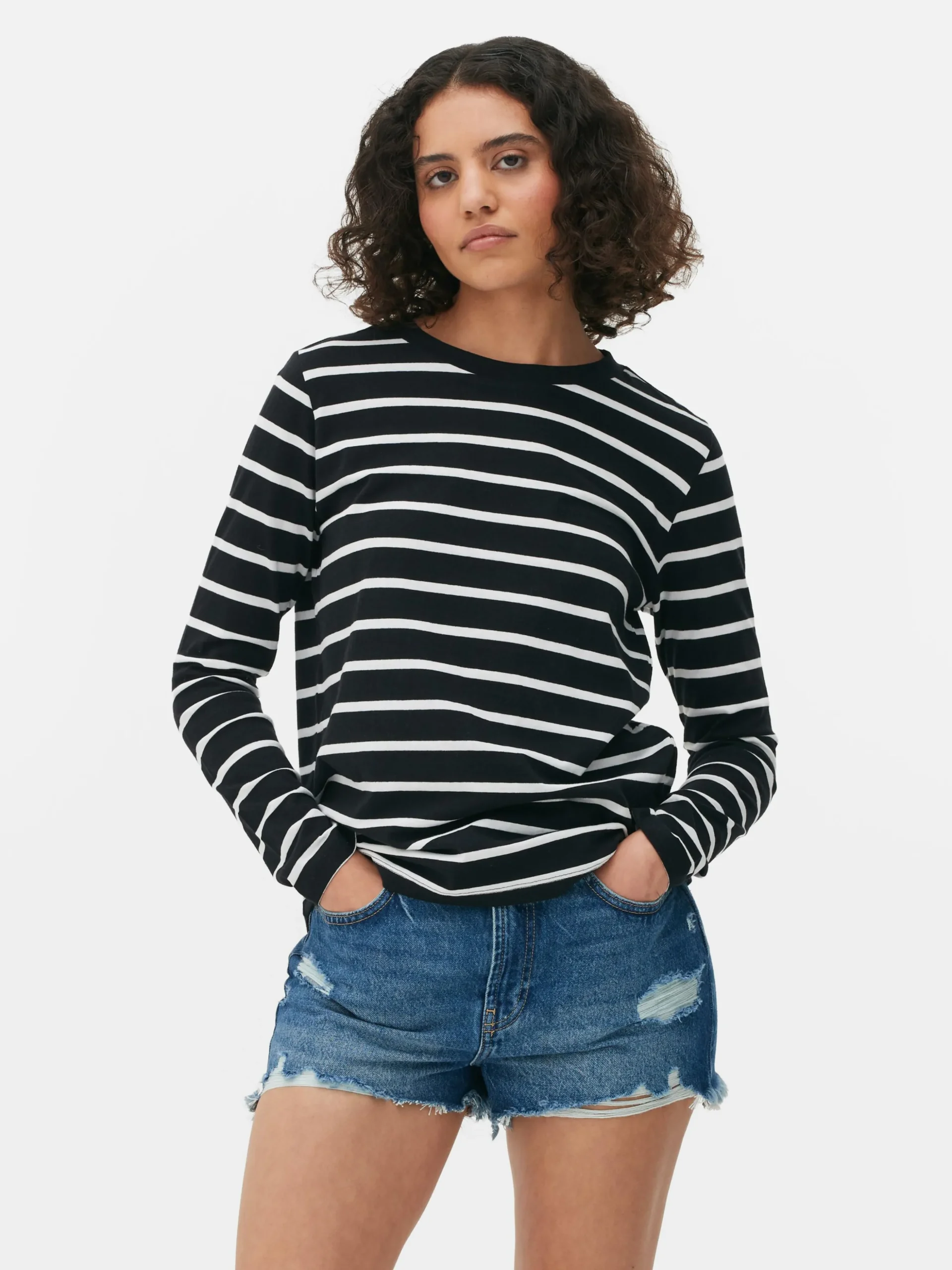 Camiseta De Manga Larga A Rayas