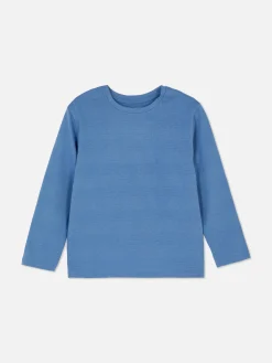 Camiseta De Manga Larga A Rayas Y Con Textura
