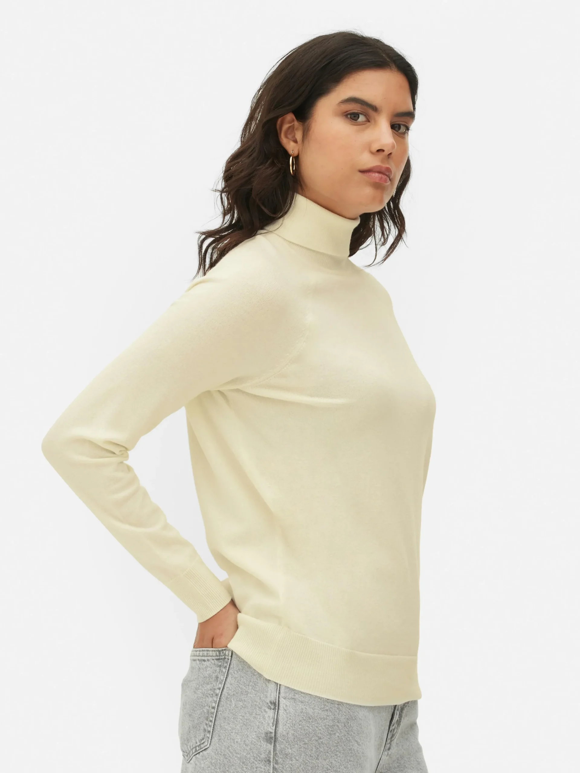 Camiseta De Manga Larga Con Cuello Vuelto