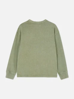 Camiseta De Manga Larga Con Efecto Lavado