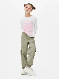 Camiseta De Manga Larga Con Estampado En El Pecho