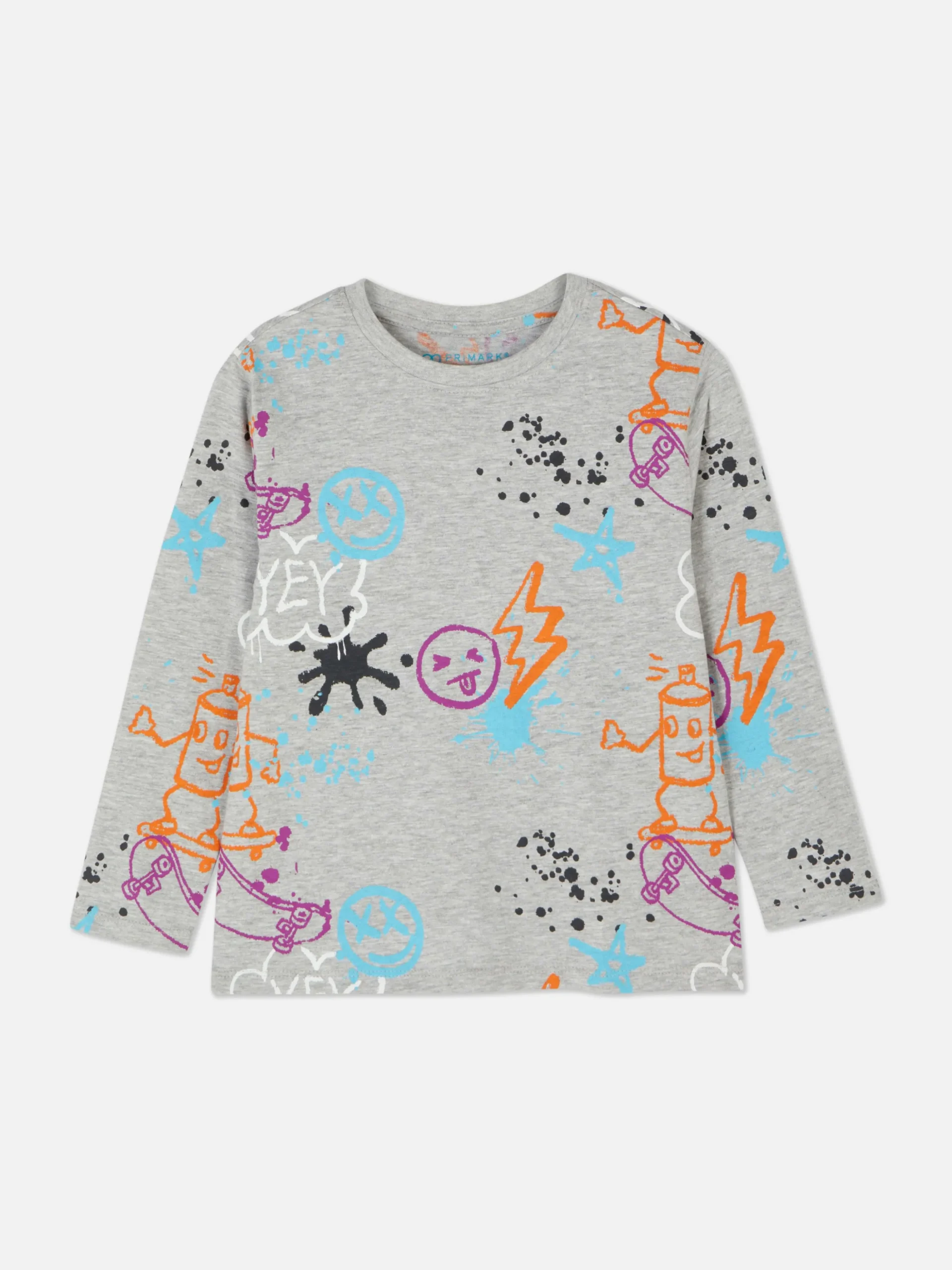 Camiseta De Manga Larga Con Estampado Gráfico