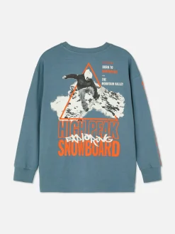 Camiseta De Manga Larga Con Motivos De Snowboard