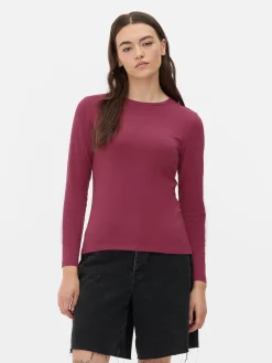 Camiseta De Manga Larga De Punto Elástico